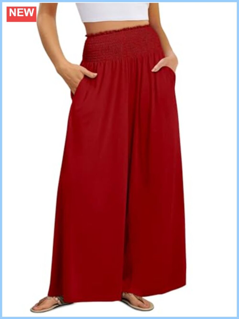 Womens Palazzo Pants High Waisted Wide Leg Lounge Pants with Pockets
